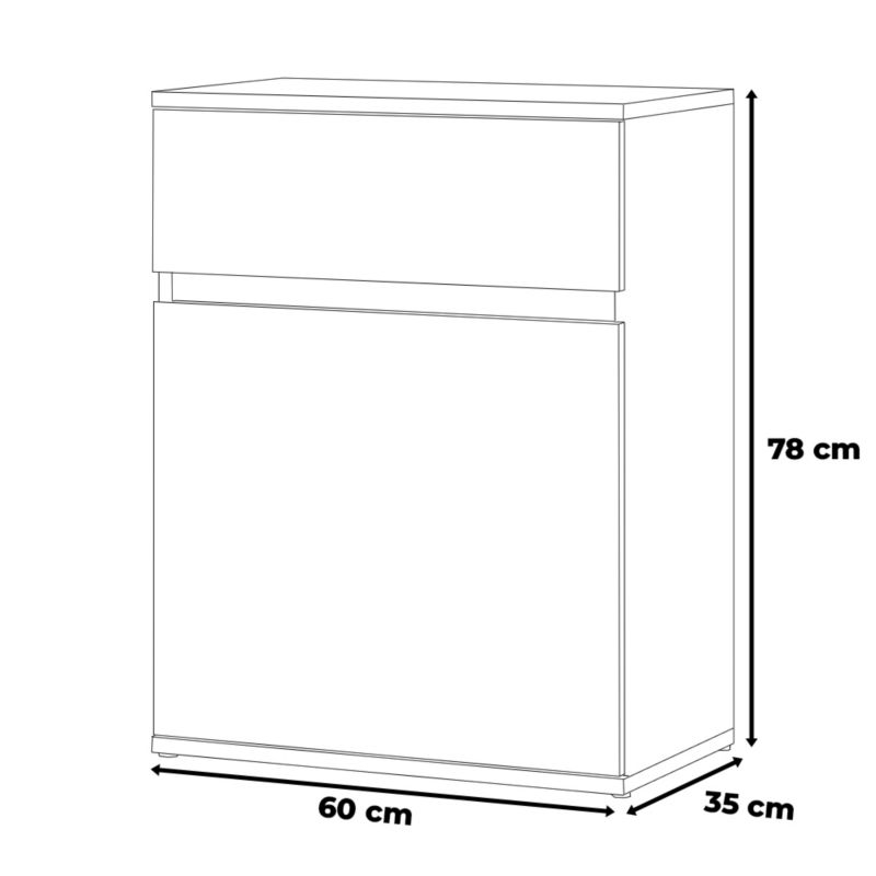 Komoda Kimi 60 cm Sort Mat Eg Wotan