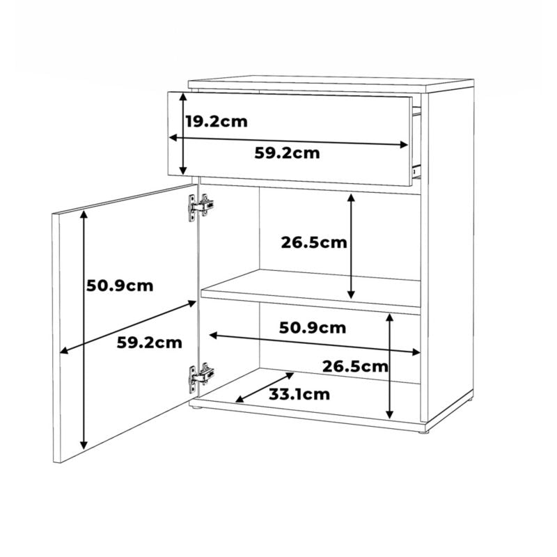 Komoda Kimi 60 cm Sort Mat Eg Wotan