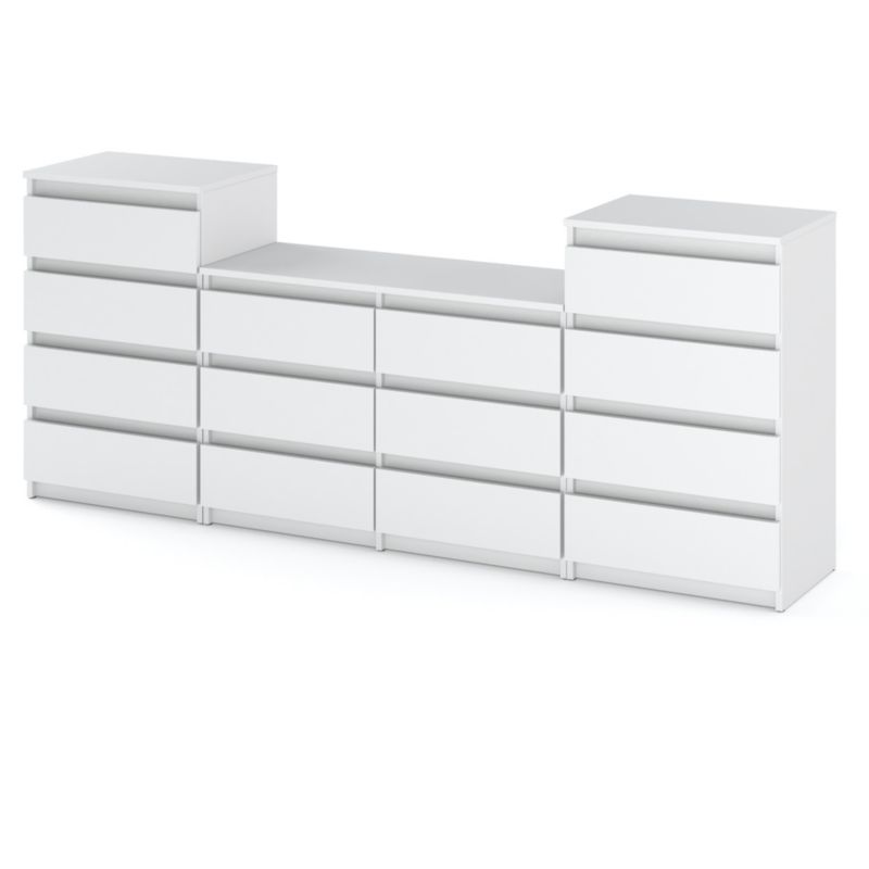 Komodesæt Hugo 464 220 cm Hvid Mat 14 Skuffer