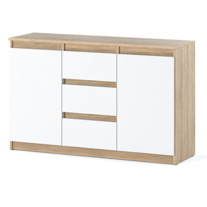 Komoda Agnes 2D3SZ 120 cm Eg Hvid Mat 120x35x75 cm