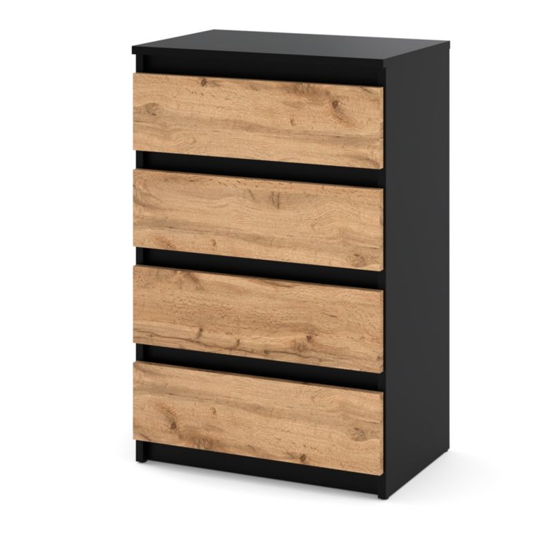 Kommode Hugo 4 Skuffer 60 cm Sort Mat Eg Wotan