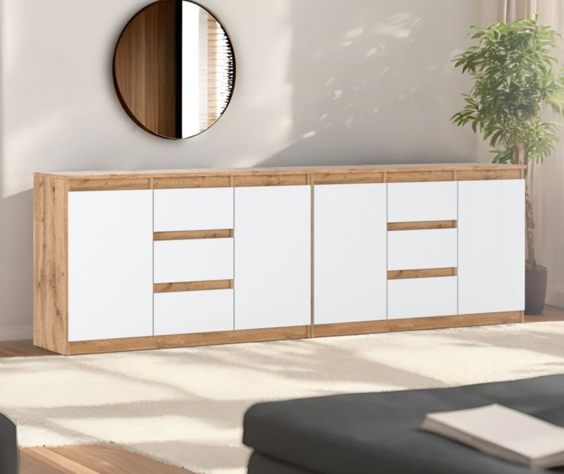 Kommode Agna Best 240 cm Eg Wotan Hvid Mat