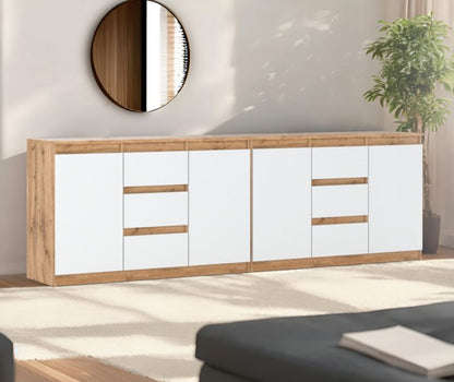 Kommode Agna Best 240 cm Eg Wotan Hvid Mat