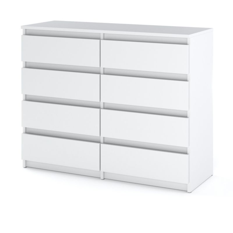Komoda Hugo 8 Skuffer 120 cm Hvid Mat