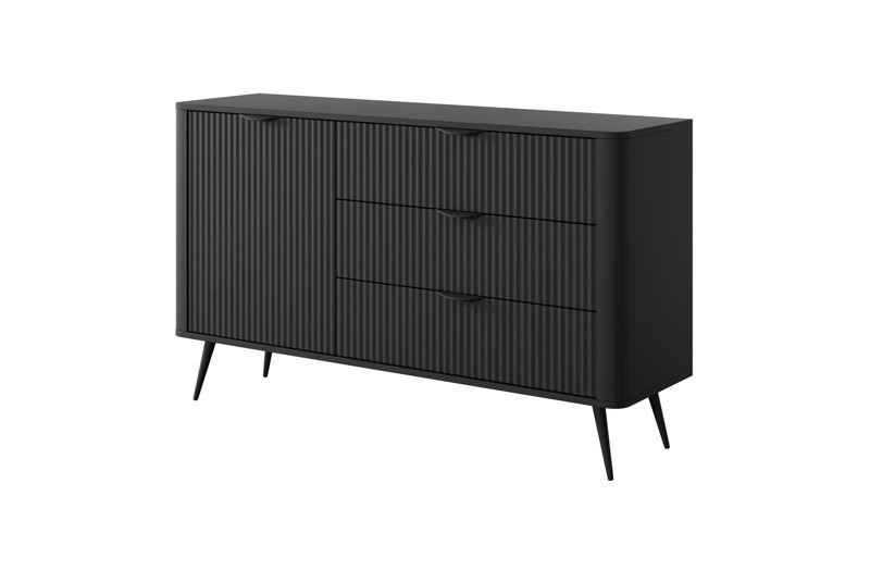 Komoda Lante 1-Dør 3 Skuffer 138 cm Sort