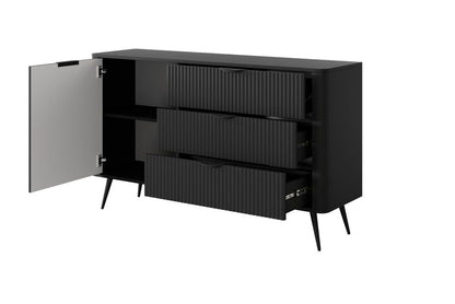 Komoda Lante 1-Dør 3 Skuffer 138 cm Sort