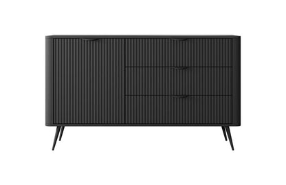 Komoda Lante 1-Dør 3 Skuffer 138 cm Sort
