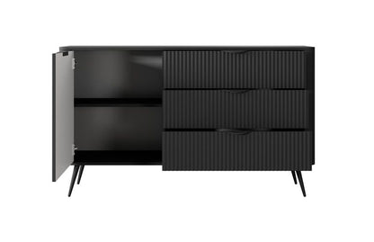 Komoda Lante 1-Dør 3 Skuffer 138 cm Sort