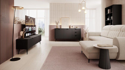 Komoda Lante 1-Dør 3 Skuffer 138 cm Sort