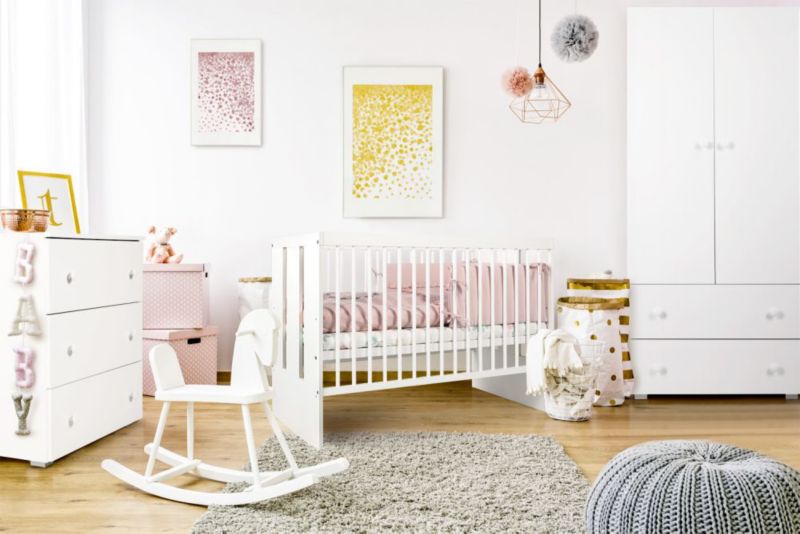 Komode PAULA 80 cm Hvid med Bleplads