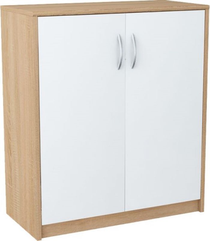 Komoda Matkam 2D Hvid-Sonoma 85x74x35 cm