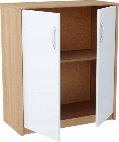 Komoda Matkam 2D Hvid-Sonoma 85x74x35 cm