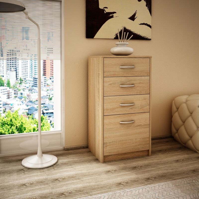 Kommode Matkam 45 cm 4S 4 Skuffer Eg Sonoma