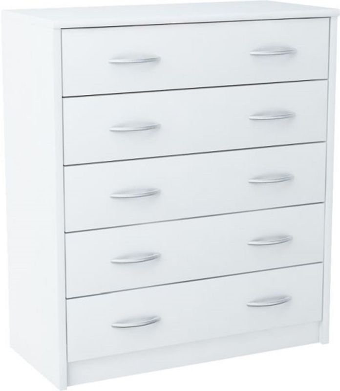 Komoda 5S 5 Skuffer 74x35x85 cm Hvid