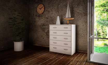 Komoda 5S 5 Skuffer 74x35x85 cm Hvid