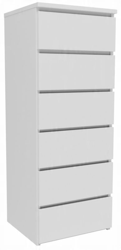 Komoda CL6406BIA 6 Skuffer Hvid 40x109x35 cm