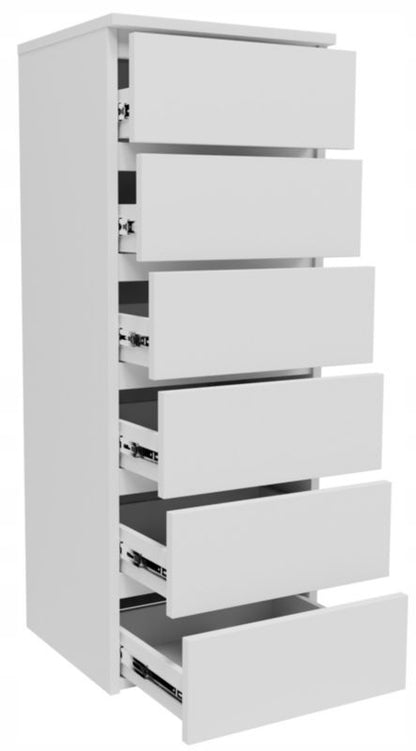 Komoda CL6406BIA 6 Skuffer Hvid 40x109x35 cm