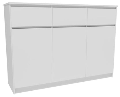 Komode Matkam K1403D3SZBIA 138 cm Hvid Høj Skuffe