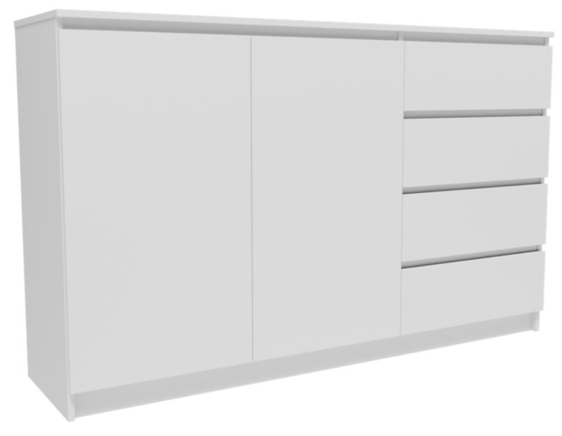 Komoda Matkam 160x40x99 cm Hvid 4 Skuffer 2 Hylder K0132D4SZBIA