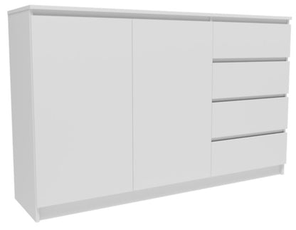 Komoda Matkam 160x40x99 cm Hvid 4 Skuffer 2 Hylder K0132D4SZBIA