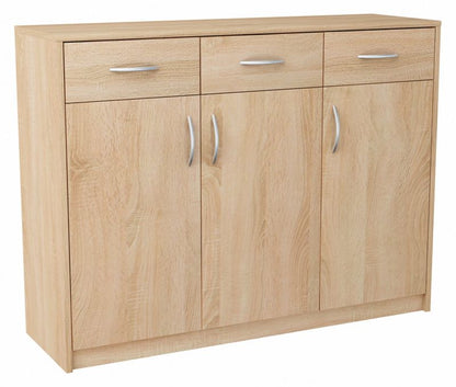 Kommode 3D3S 110 cm Egetræs Sonoma