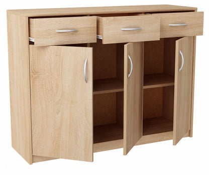 Kommode 3D3S 110 cm Egetræs Sonoma