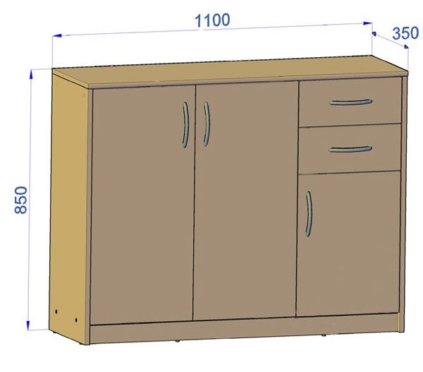 Komoda Matkam 110 cm 3d2s Eg Fyr Sonoma