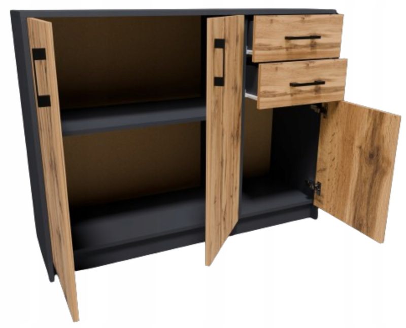 Kommode 3D2S 110 cm Grafit-Wotan
