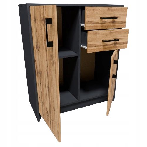 Komoda 2D2S 74x35x85 cm Grå
