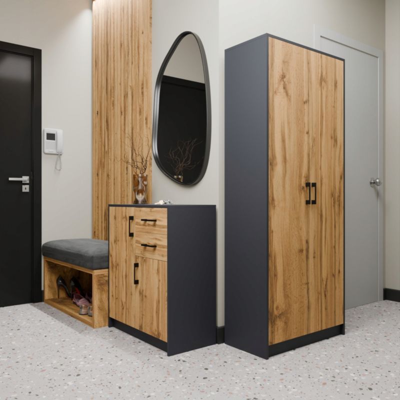 Komoda 2D2S 74x35x85 cm Grå