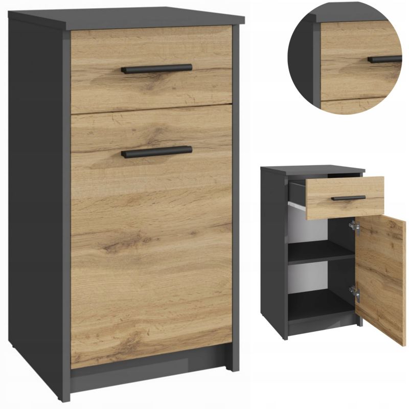Kommode Bodo 1D1S 75x40x35 cm Antracit-Wotan