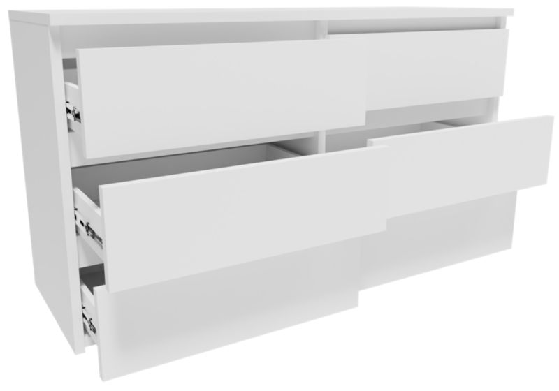 Komoda CL1006BIA 100 cm Hvid 6 Skuffer