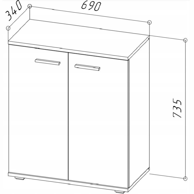 Komoda Matkam CR3-KD1 69x73,5x34 cm Grafit-Wotan