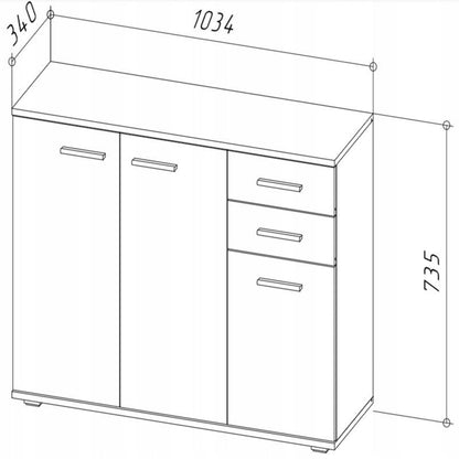 Komoda CR3-KD3 103 cm Grafit-Wotan