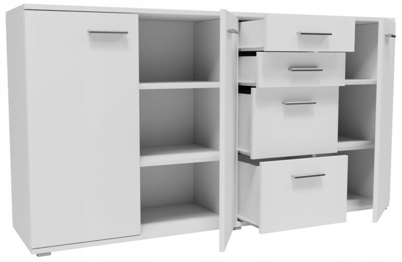 Komoda CR3-KD4 137,8 cm Hvid 4 Skuffer