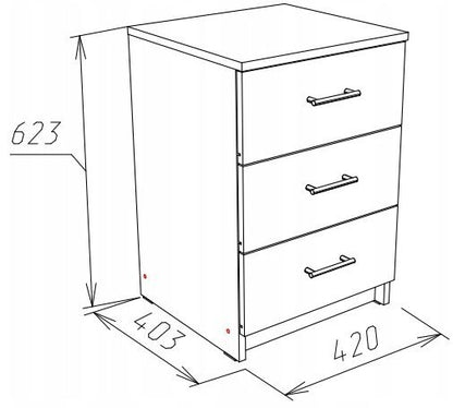 Komode Matkam CR3-LOFT-3S 42 cm Hvid