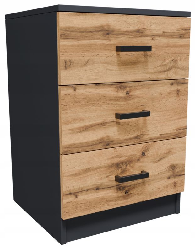 Komoda CR3-LOFT-3S 3 skuffer 42x62,3x40,3 cm Grå