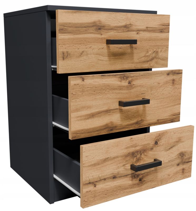 Komoda CR3-LOFT-3S 3 skuffer 42x62,3x40,3 cm Grå