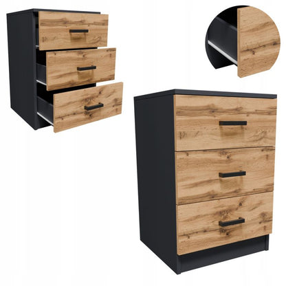 Komoda CR3-LOFT-3S 3 skuffer 42x62,3x40,3 cm Grå