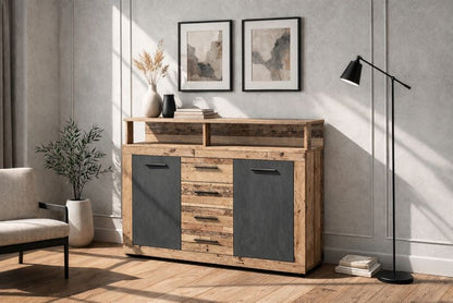 Kommode BLAGO MIDI B 120 cm Eg Grå