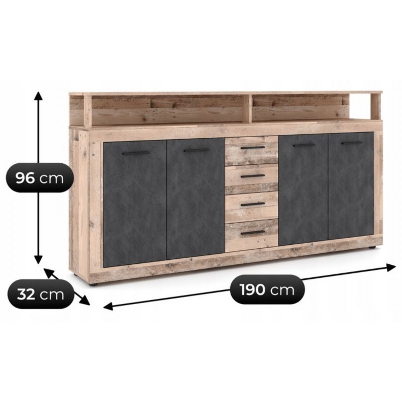 Komoda Blago 190 cm Eg Råsort