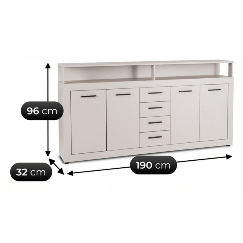 Komoda Blago 190 cm Kaszmir med 4 Skuffer