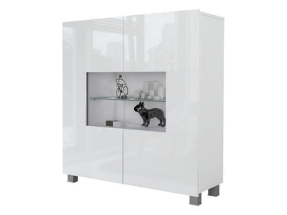 Komoda Calabrini 1 100x35x107 cm Hvid Højglans