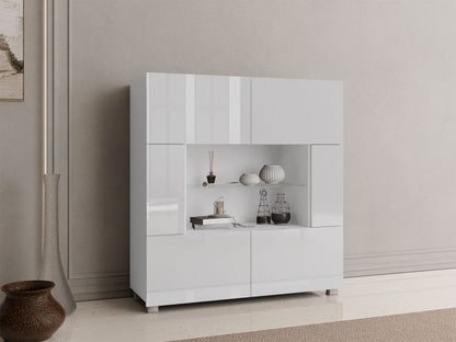 Komoda Calabrini 1 100x35x107 cm Hvid Højglans