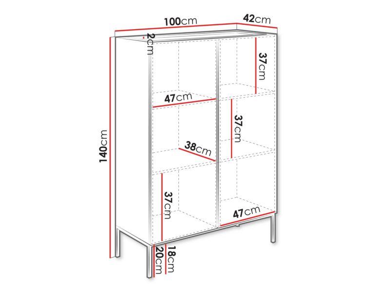 Komode Como 100 cm Rillet Kaszmir