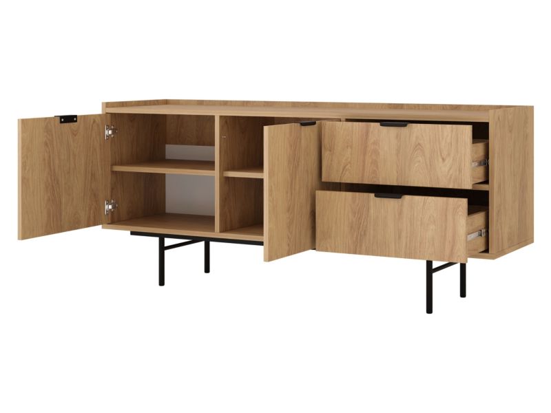 Komoda Edison 2D2S 150x40x68 cm Valnød