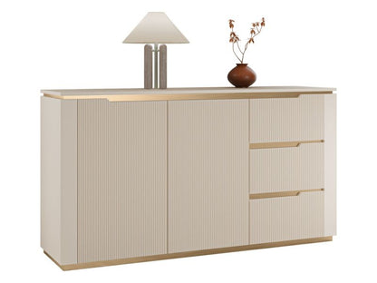 Komode Hilafin 2D3S 153 cm Sandbeige Guld