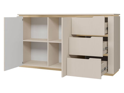 Komode Hilafin 2D3S 153 cm Sandbeige Guld