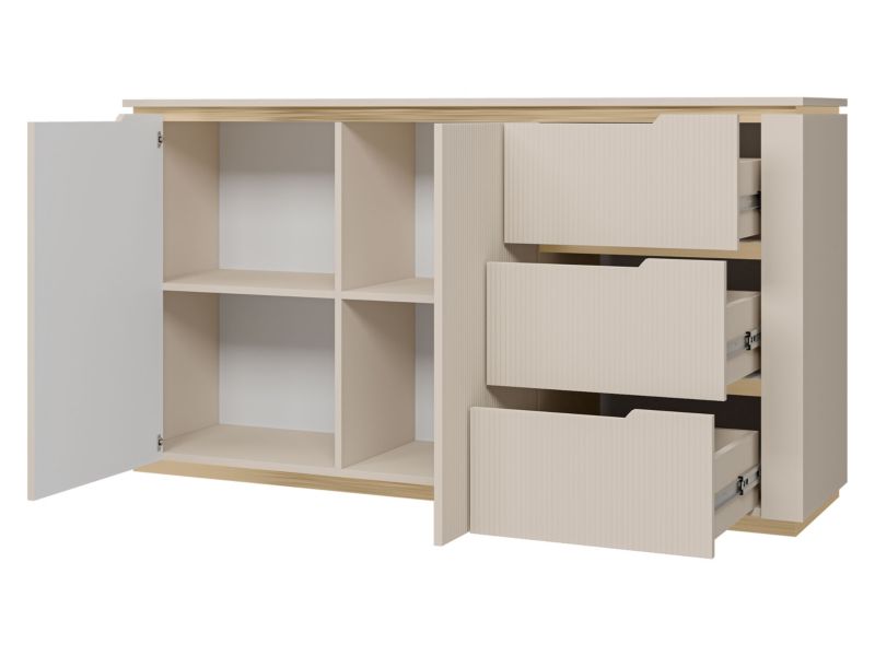 Komode Hilafin 2D3S 153 cm Sandbeige Guld