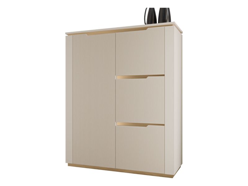 Komoda Hilafin 4D 106 cm Beige Sand + Guld